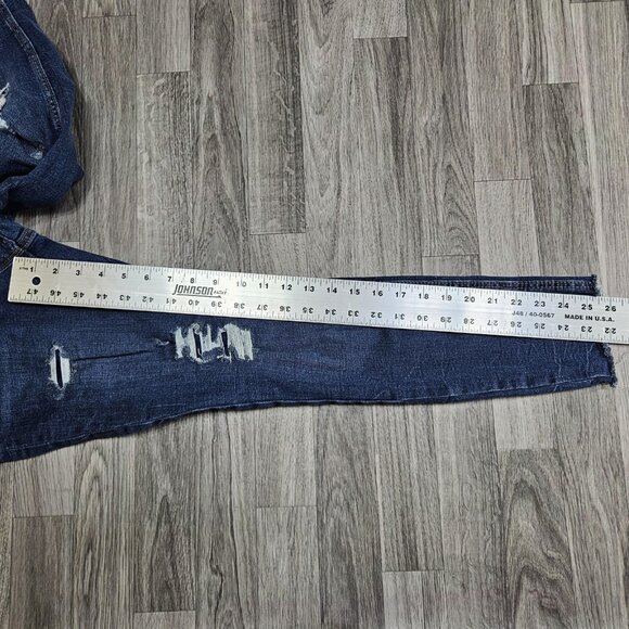 Old Navy Jeans Womens 4 Blue Rockstar Super Skinny High Rise Distressed Raw Hem - Picture 9 of 11